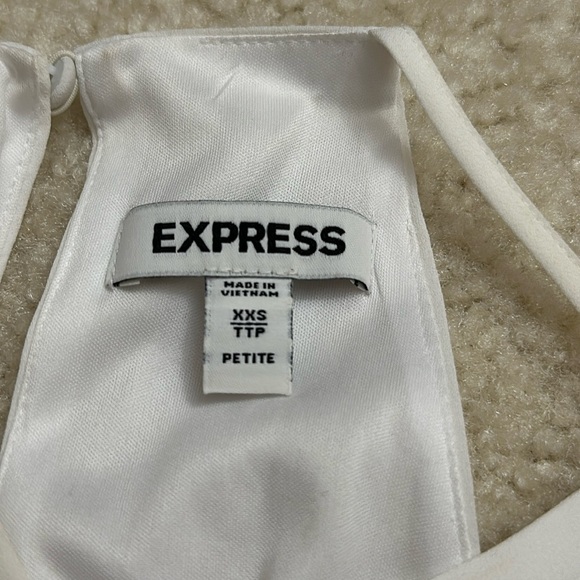 Express Opened Side/ High Low Designed Midi Sleeveless White Dress - Picture 10 of 11